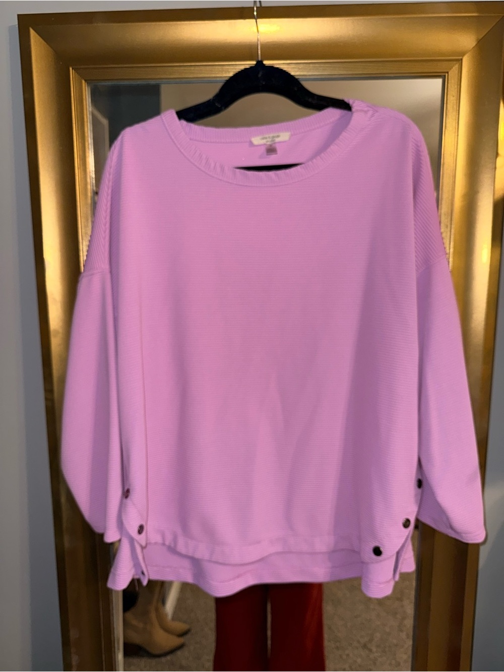 Cable & Gauge Lilac Ribbed Crew Sweater